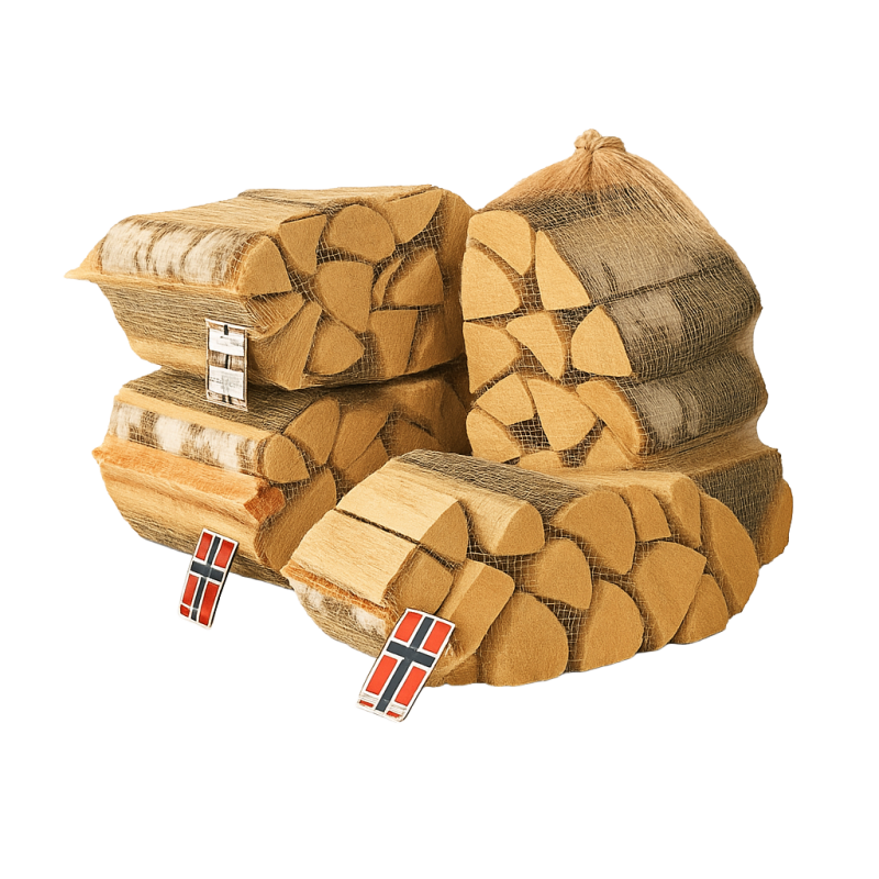 10 sekker bjørkeved (40-liter)